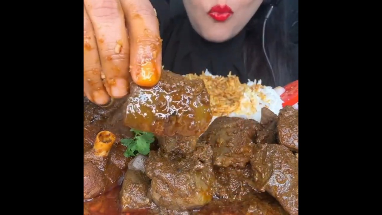 ASMR: EATING SPICY LIVER CURRY🔥 BASMATI RICE || #shorts #mukbangn#asmreating #mukbangasmr #asmr