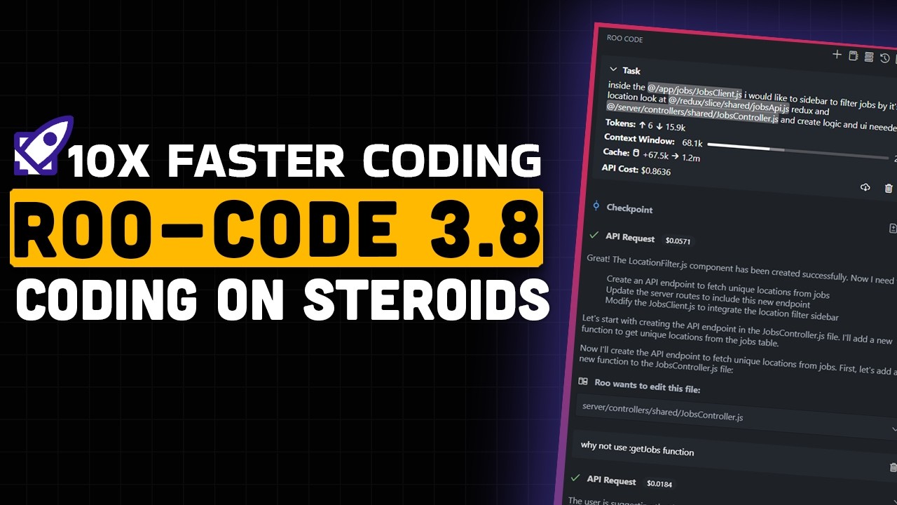 Roo-Code v3.8 UPDATE: The Best FREE Autonomous AI Coding Agent Just Got BETTER!