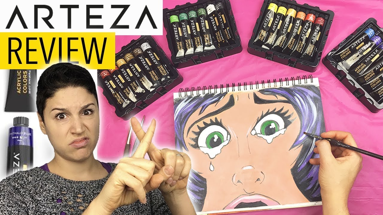 ARTEZA Acrylic Paint 24 Set [HONEST REVIEW] | Unboxing + LightFastness Test | Supplies for Beginners