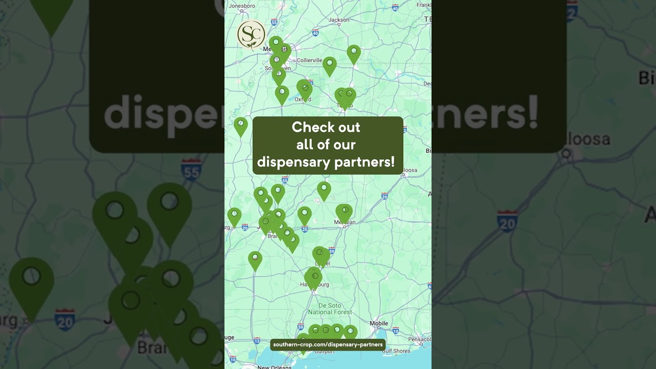 Southern Crop is proud to partner with an amazing network of dispensaries across Mississippi! 🌟