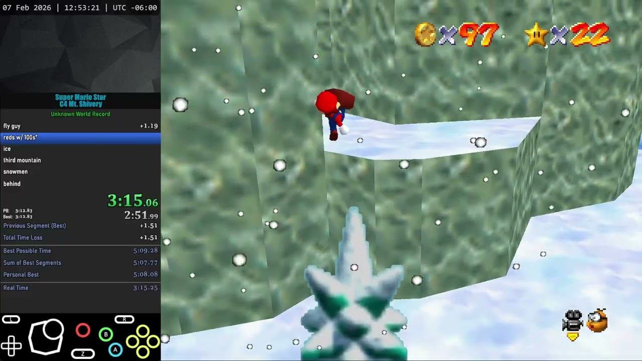C4 Mt. Shivery in 5:04 - Super Mario Star