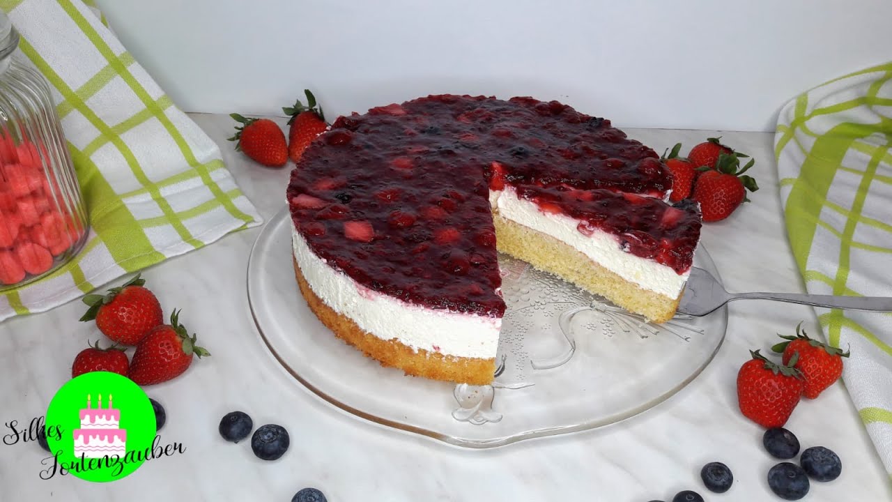 Rote Grütze Torte ohne Gelatine