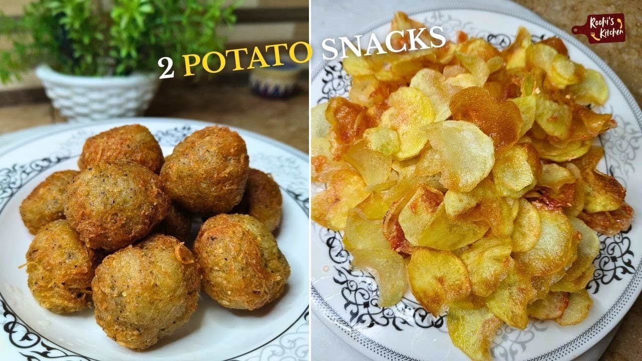 Crispy Potato Chips & Potato Balls | 2 Easy Snacks from Potatoes #potatosnacks #friedchips #viral