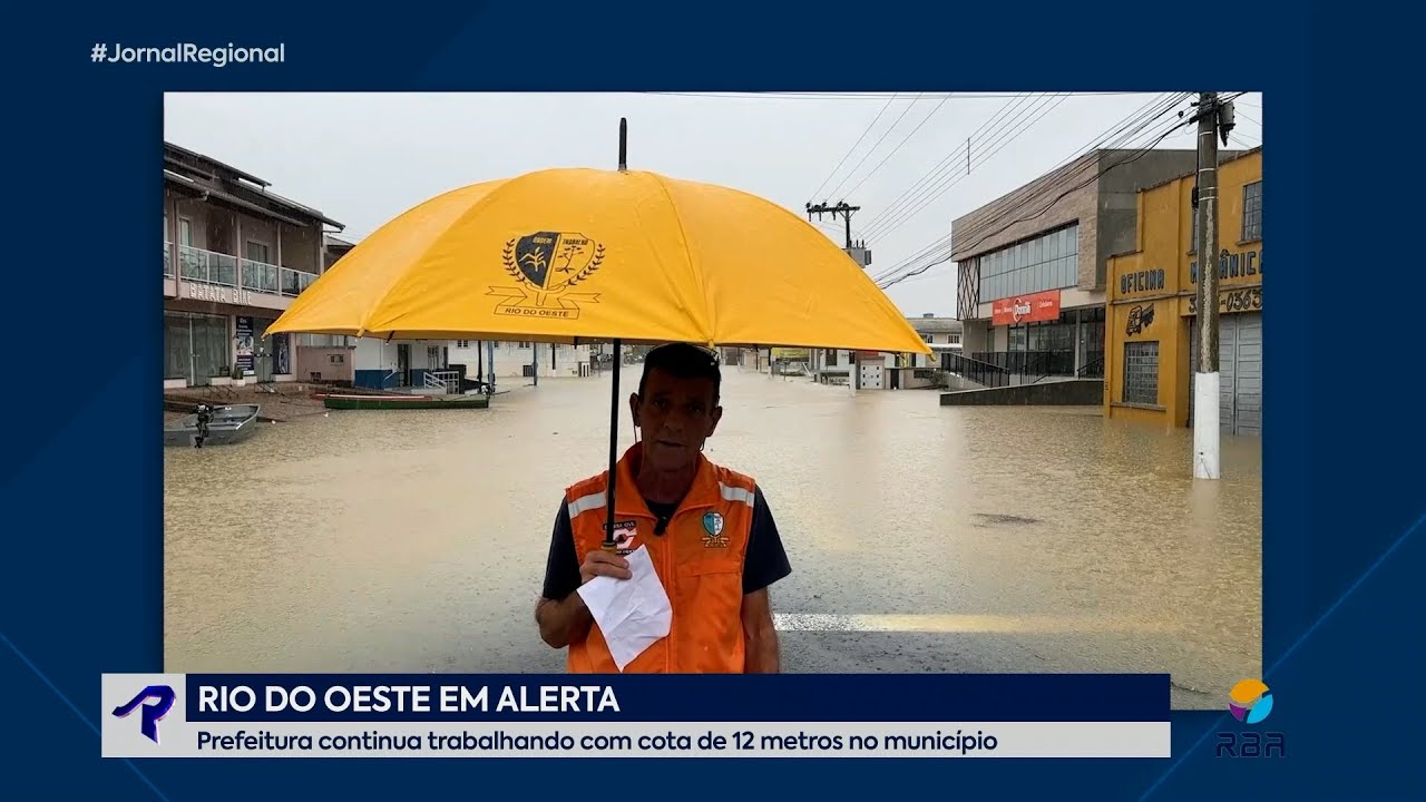 Prefeitura de Rio do Oeste continua trabalhando com cota de 12 metros