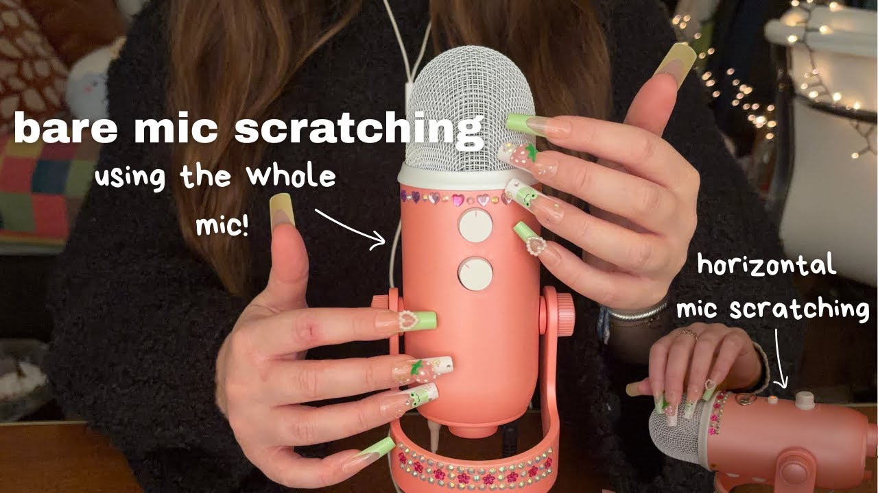 ASMR Bare Mic Scratching using the WHOLE Mic ❁ No Talking ❁ Base of the Mic