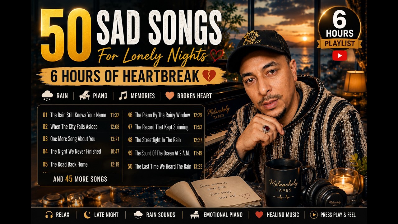 6 Hours of Sad Music for Broken Hearts 🌙 Emotional Piano Songs, Rain Sounds & Melancholy Vibes