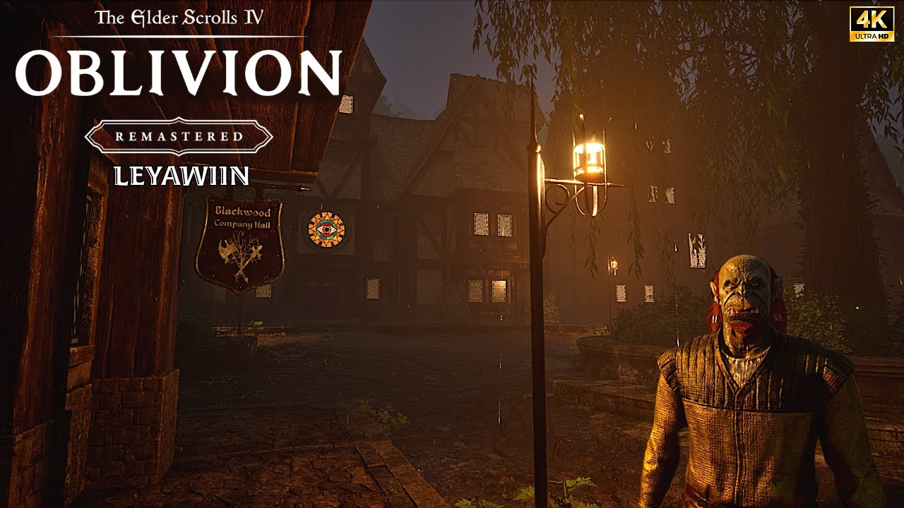 The Elder Scrolls Oblivion Remastered - Leyawiin Relaxing Rainy Night Walk