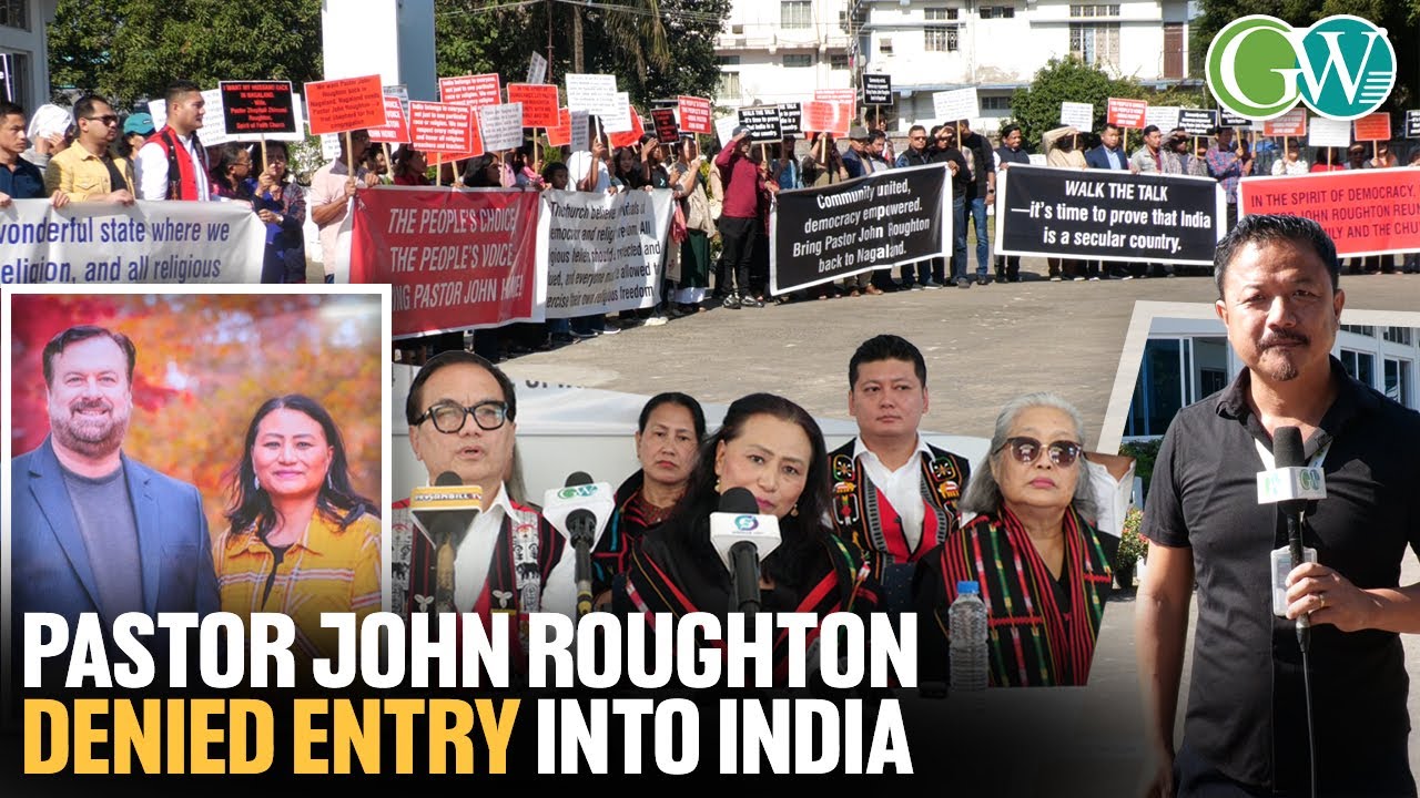 SPIRIT OF FAITH CHURCH MEMBERS PROTESTS AGAINST DENIAL OF ENTRY TO PASTOR JOHN ROUGHTON INTO INDIA
