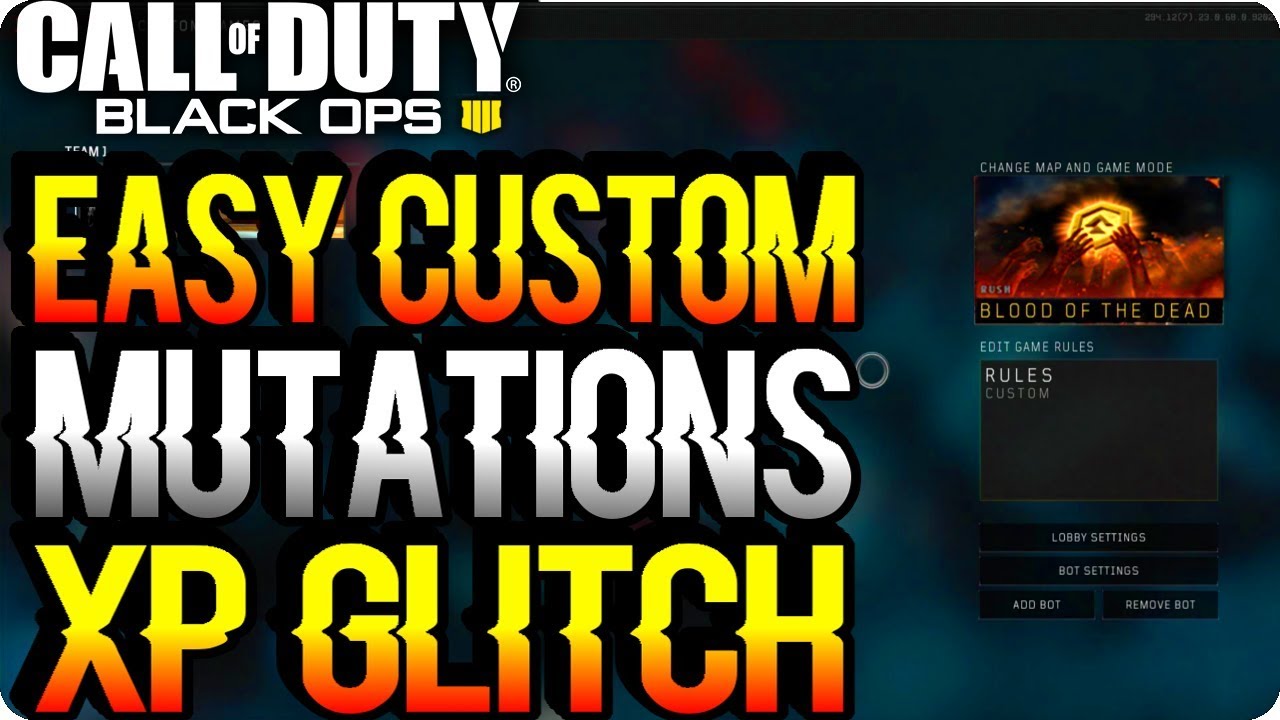 BO4 Zombie Glitches: Online Custom Mutations XP Glitch - Black Ops 4 Zombie Glitches