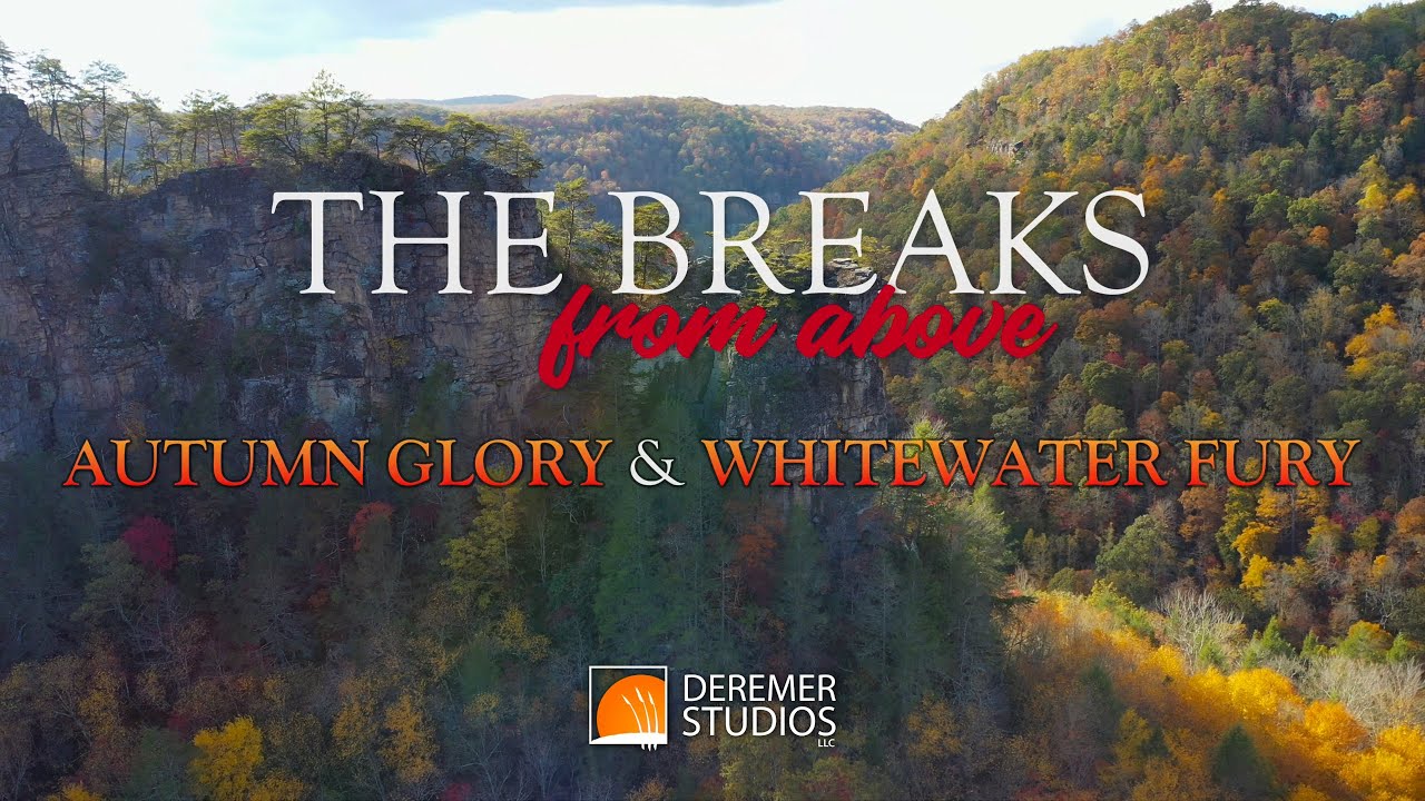 The Breaks Interstate Park From Above - Autumn Glory & Whitewater Fury - Drone UHD 4K