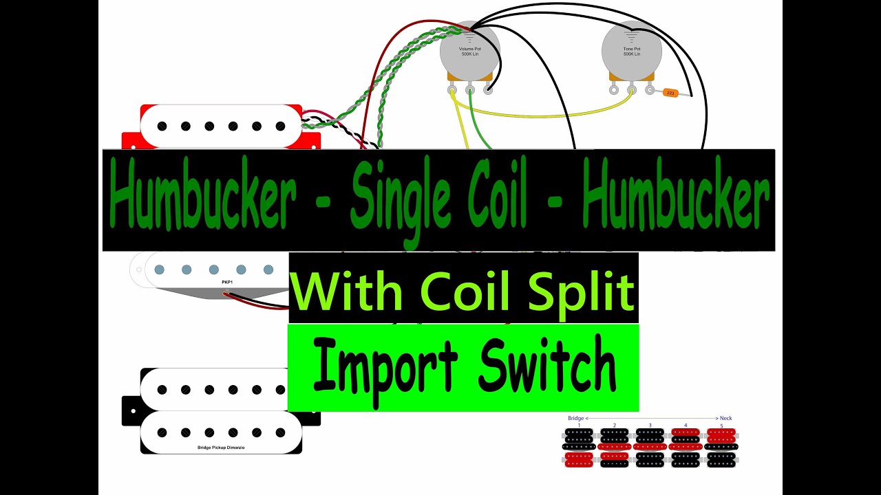 How to Wire H-S-H With Coil Split on an Import Switch. Humbucker -Single coil- Humbucker. DiMarzio.