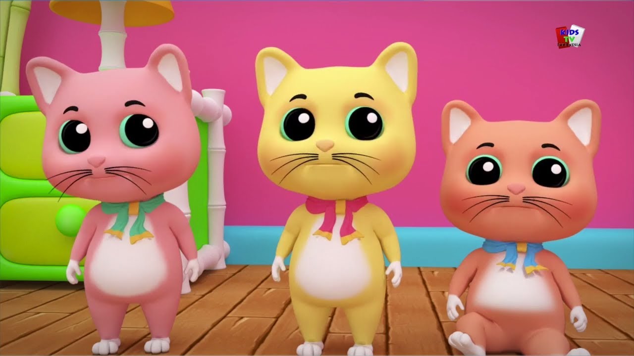Tiga anak kucing kecil | lagu anak-anak | sajak di Indonesia | Kitten Song | Three Little Kitten