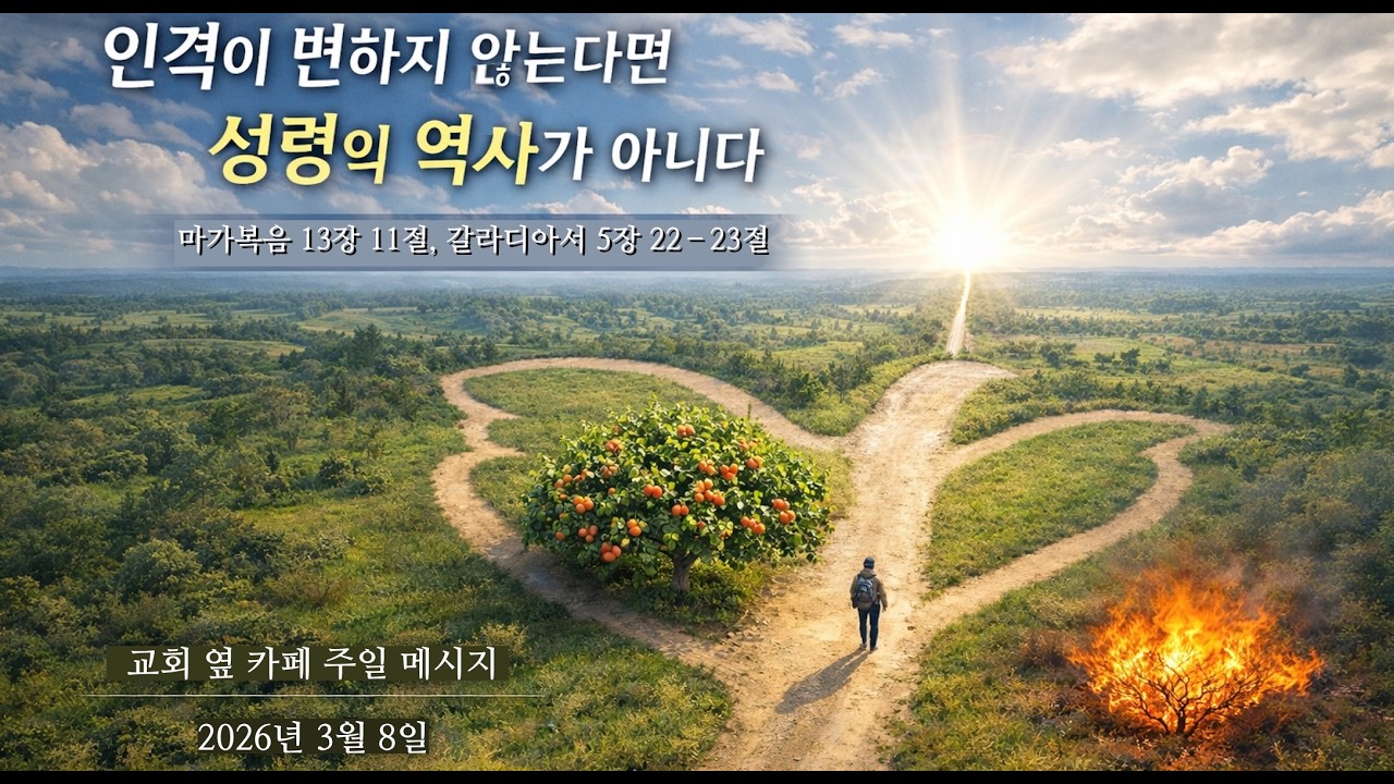 인격 변화 없으면 성령 역사 아니다 - [GyoKa 주일 영상 예배] 2026년 3월 8일 - 마가복음 13장 11절, 갈라디아서 5장 22-23절 #설교 #마가복음13장 #갈5