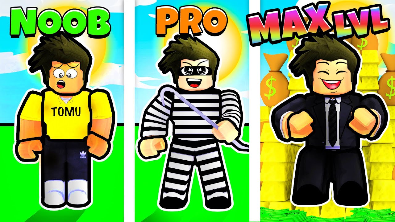 NOOB vs HACKER *RÅNAR BANKER* och blir MAX LEVEL i Bank Robery Sim (robox)