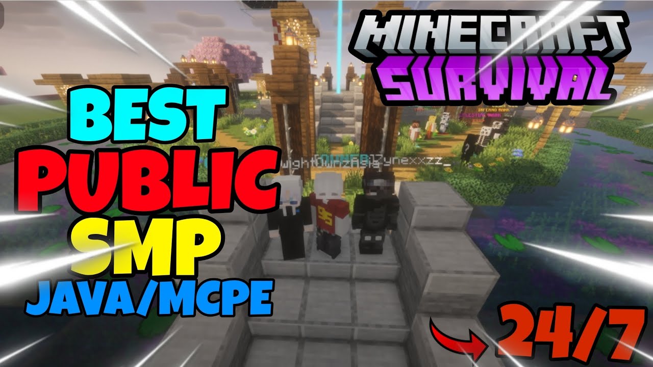 New Best Minecraft Survival SMP Server 24/7 | Public SMP Java + Bedrock | Free Join Minecraft