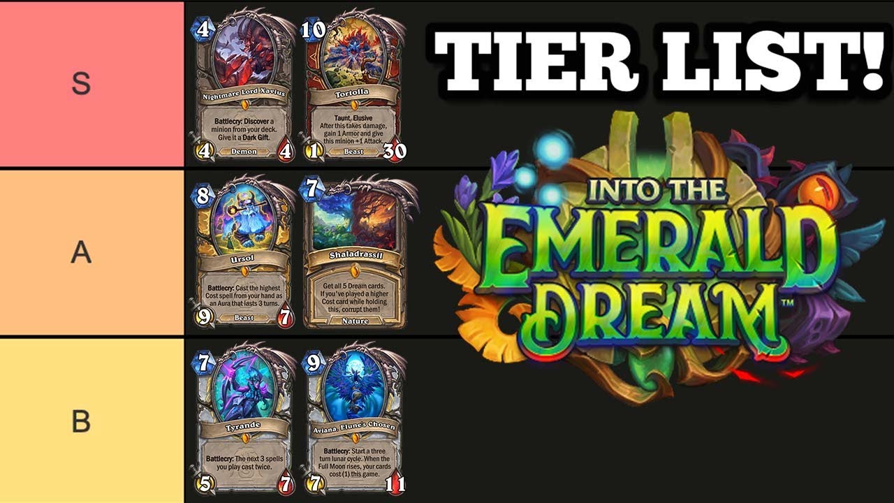 A tier list of EVERY legendary from Into the Emerald Dream!
