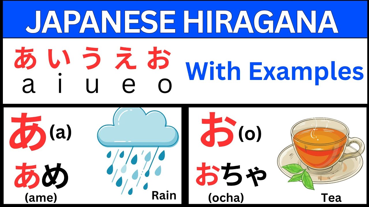 Learn Hiragana A I U E O (あいうえお) with examples #hiragana #japanese @spnjapaneselearningchannel 