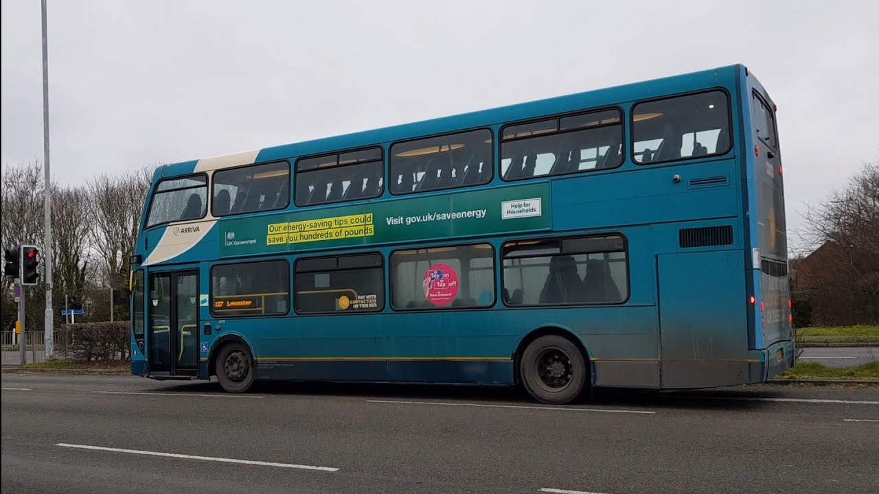 Full Ride: Bus Route 127 Leicester - Loughborough. Arriva Optare Olympus B9TL 4110 (YJ08 EEP)