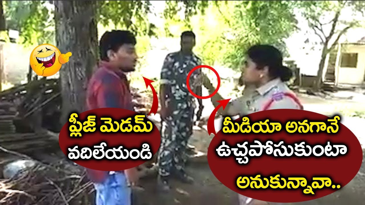 Telangana Lady Police WARNING To Media Reporter || political today ||