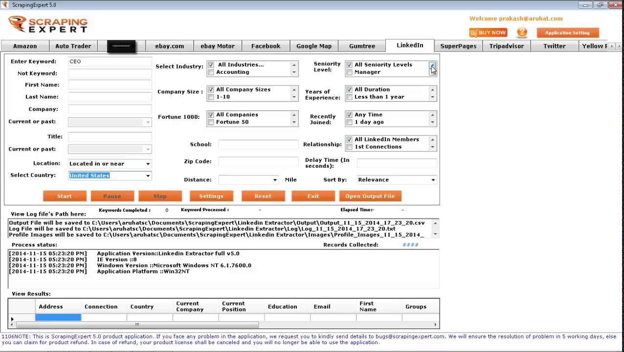 Best LinkedIn Data Extractor Software, Buy LinkedIn Scraper tool from Scraping Expert