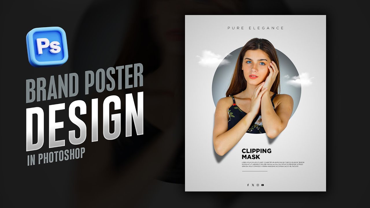 Modern Clipping Mask Poster Design in Photoshop | Brand Poster Design I Adobe Photoshop 2025