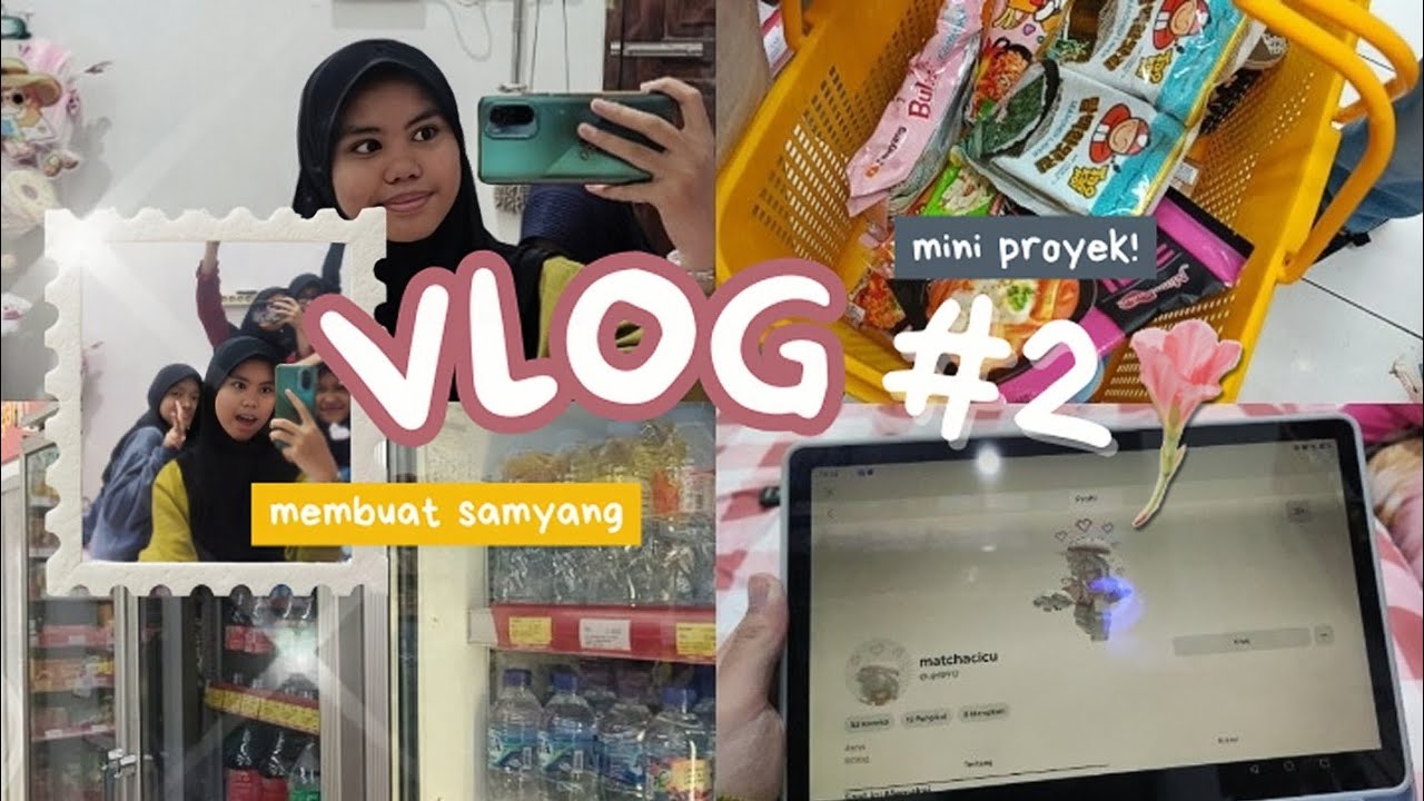 VLOG Masak Samyang! 🍜🧾 #2 | —Belanja di alfamaret! 🛒 Menyelesaikan mini proyek‼️🌱 °•`.