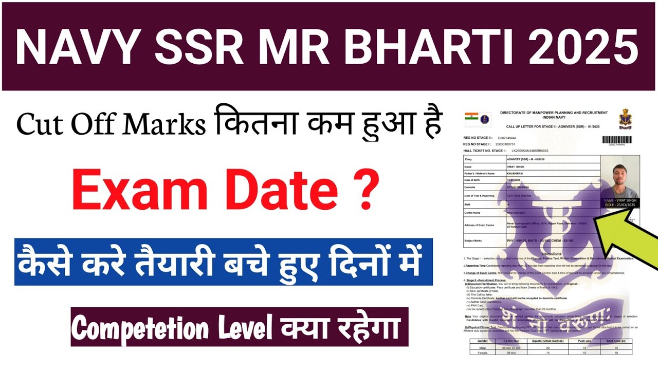 Navy SSR MR 2025 Result | Exam ? | cut Off Marks ? | कितने Candidate Shortlisted हुए | Navy Bharti 