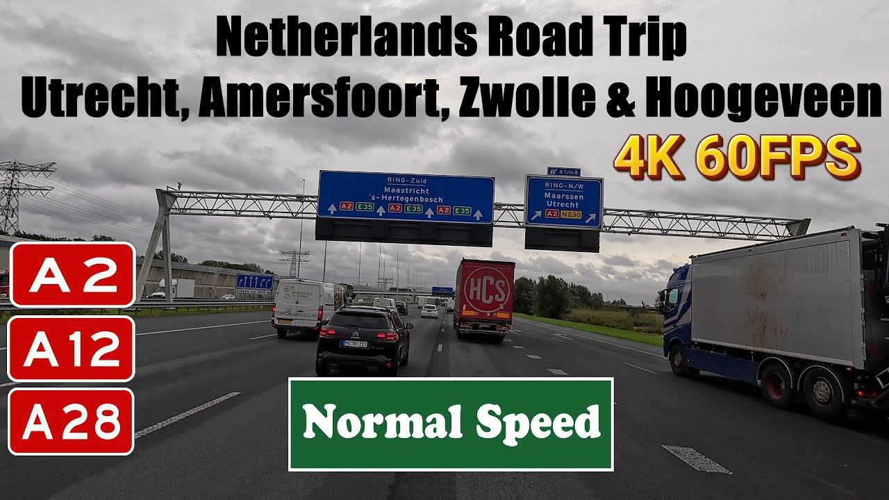 Netherlands Road Trip: Utrecht, Amersfoort, Zwolle & Hoogeveen Motorway A2 A12 & A28