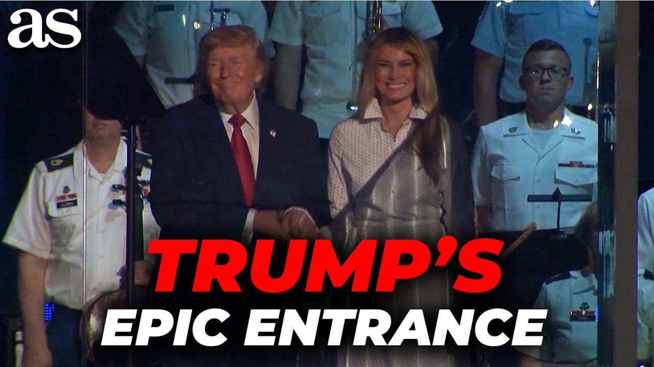 TRUMP takes the stage with MELANIA in an EPIC entrance at America&rsquo;s 250th Anniversary Speech