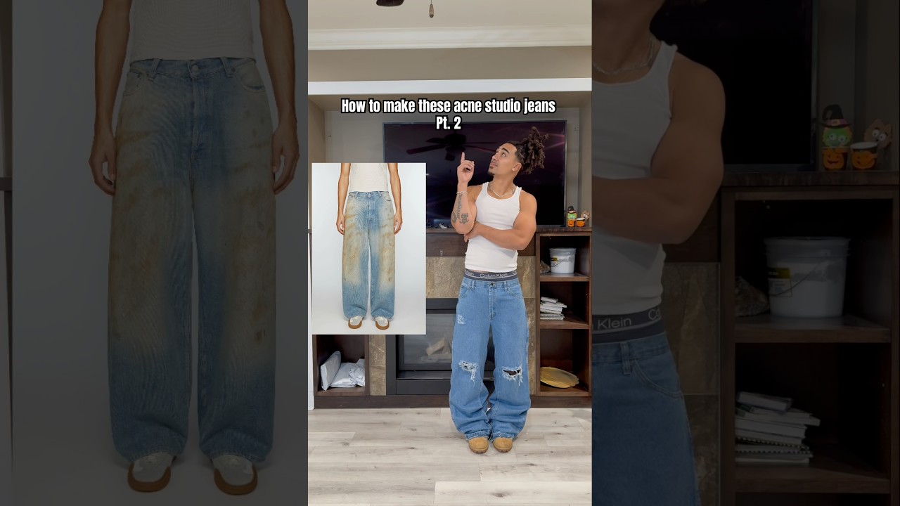 Jak nadać jeansom efekt vintage'owego wyblaknięcia / sprania #acnestudios #baggyjeans #podartejeans #moda #jak #zr&oacute;b to sam