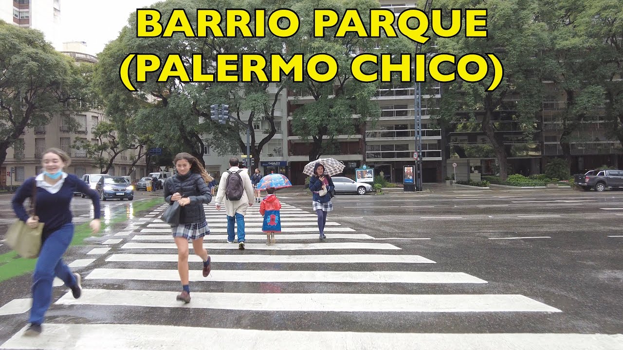 [4K] Buenos Aires Rain Walk - Caminando bajo la lluvia / Barrio Parque (Palermo Chico)- Buenos Aires