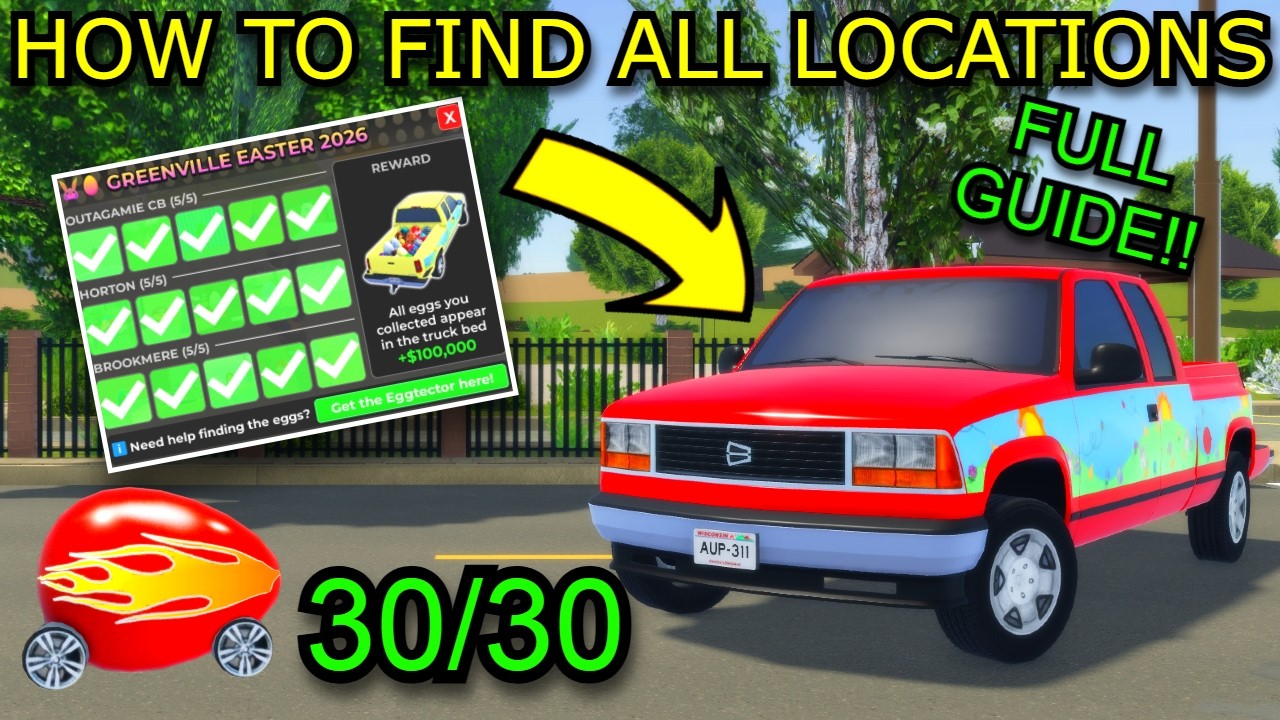 *NEW* HOW TO FIND ALL CAR PART AND EGG LOCATIONS IN THE GREENVILLE EASTER UPDATE!!