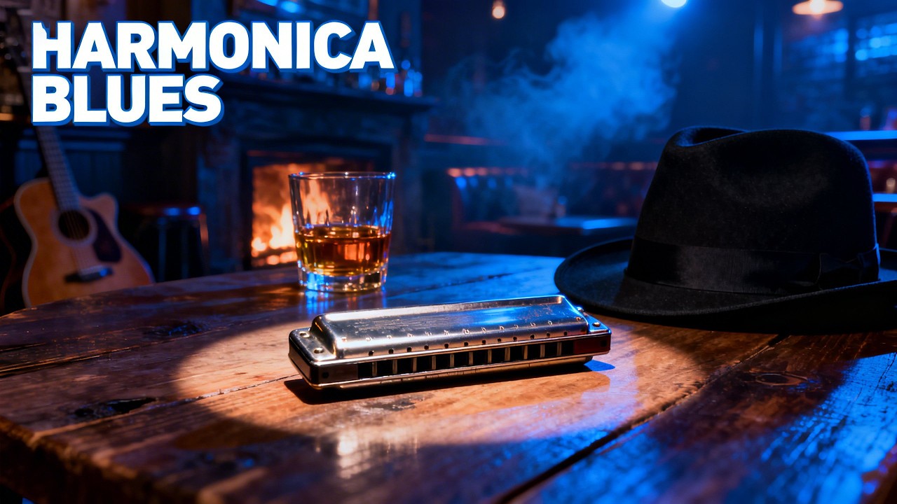 Whiskey Lounge Blues | Slow Harmonica Blues for Quiet Late Nights