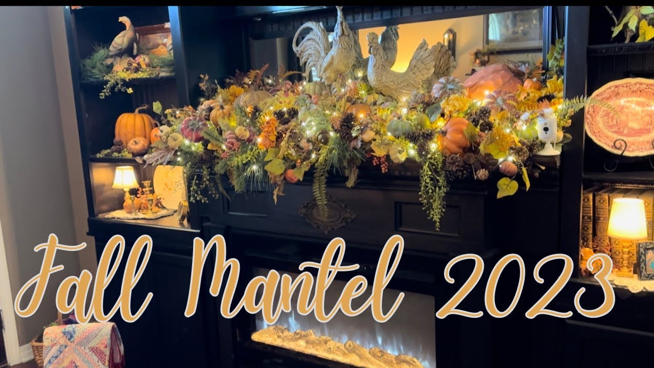 FALL MANTEL 2023 | FALL BOOKCASE  DECOR | FALL LIVING ROOM TOUR  