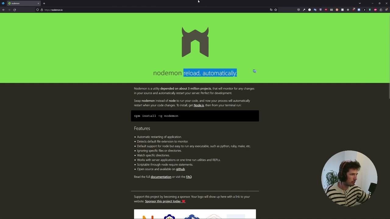 Node js: Express Middleware Nodemon