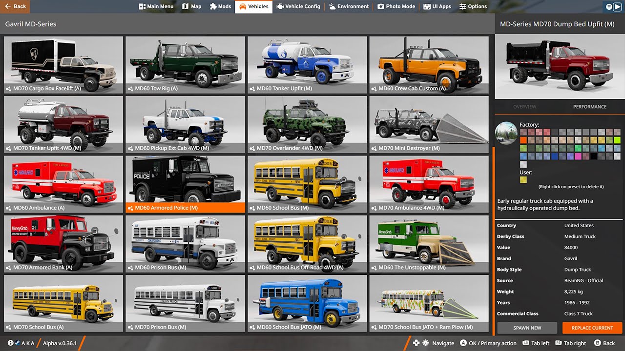 BeamNG 0.36 | 2025 (June Update) | ALL CARS & Performance | FULL CAR LIST