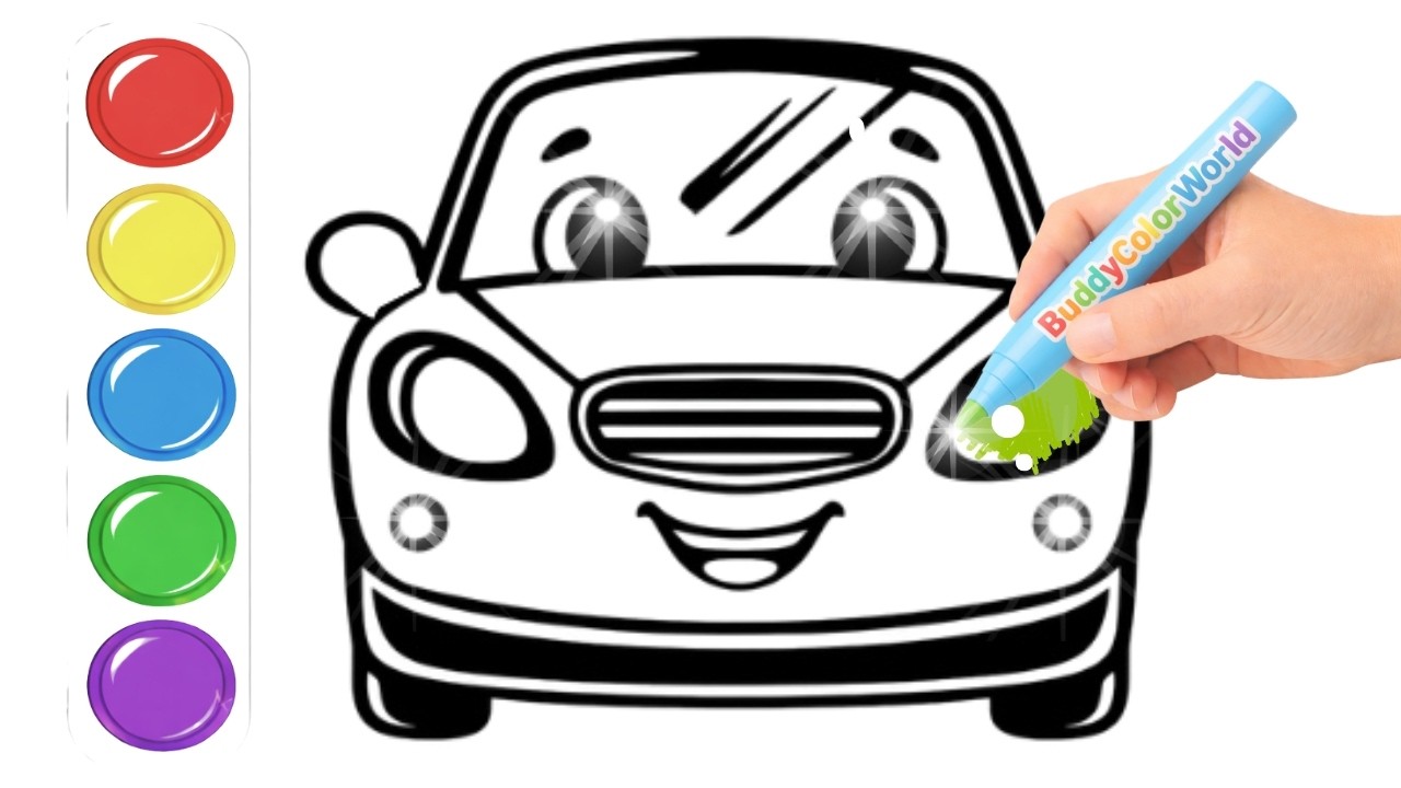 How to Color a Cute Car 🚗 | Coloring for Kids
