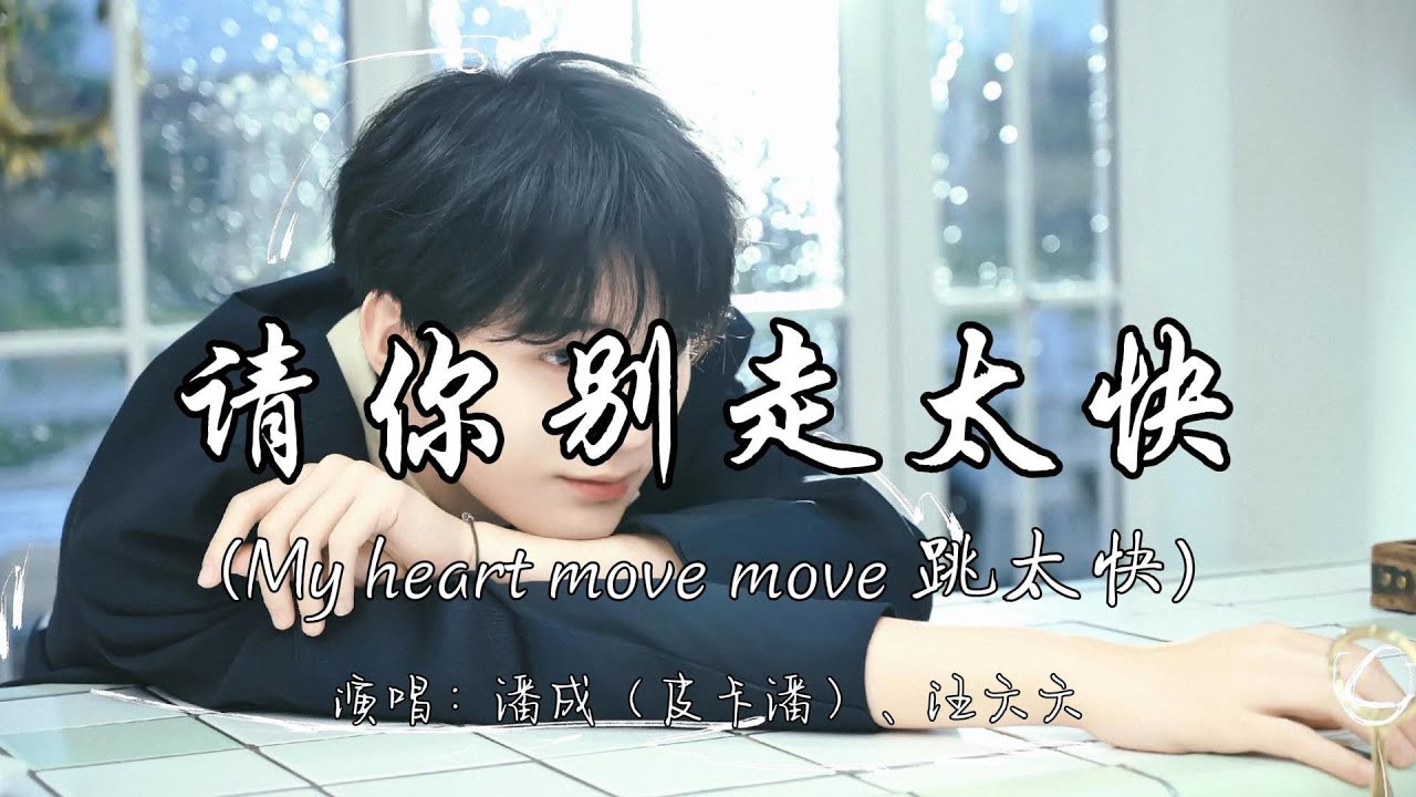 潘成（皮卡潘）、汪六六 - 请你别走太快（My heart move move 跳太快）『如果有一天 我们再次相遇 请你别走太快。』『动态歌词MV』