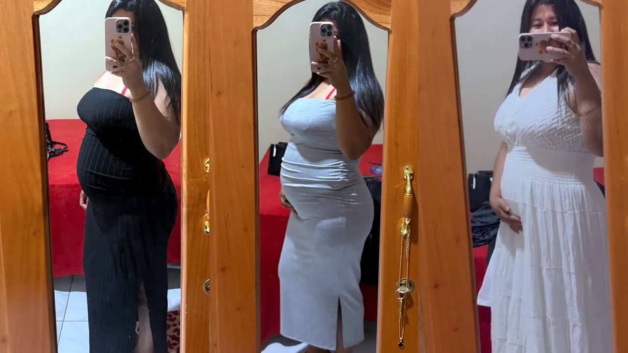 Tallándome todos los vestidos que compre para mi embarazo 👗 🤰🏻😍🩷