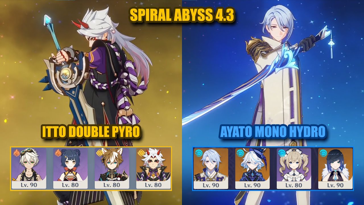 C1 Itto Double Pyro & C0 Ayato Mono Hydro | Spiral Abyss 4.3 | Genshin Impact