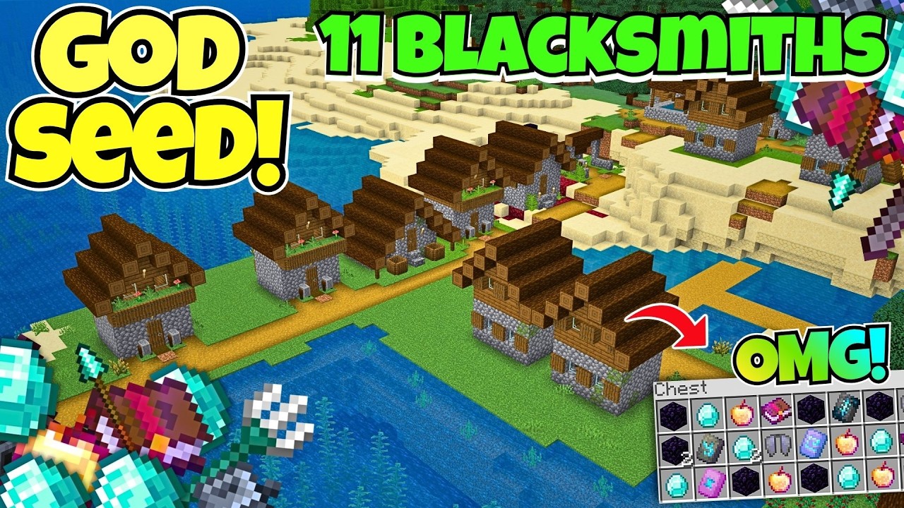 🔥(11 BLACKSMITHS) BEST God Seed Minecraft Bedrock 26.30+