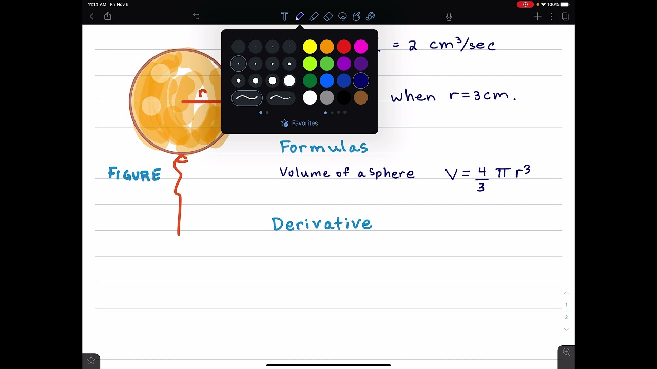 Related Rates. Inflating a Spherical Balloon
