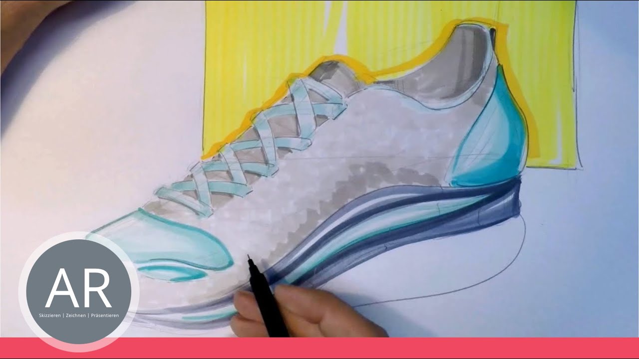Zeichnen lernen  - Schuhskizze  - Akademie Ruhr Tutorial