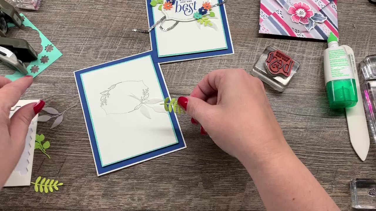 How to create an embellished floral frame card and treat envelope