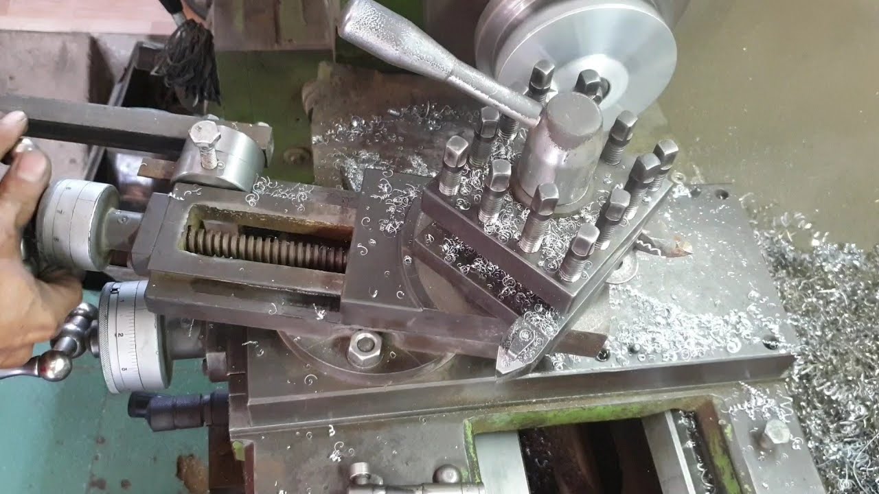 Chế tự động bàn dao máy tiện cơ dớt đế nhôm nồi tay ga //Automatic processing of lathe table