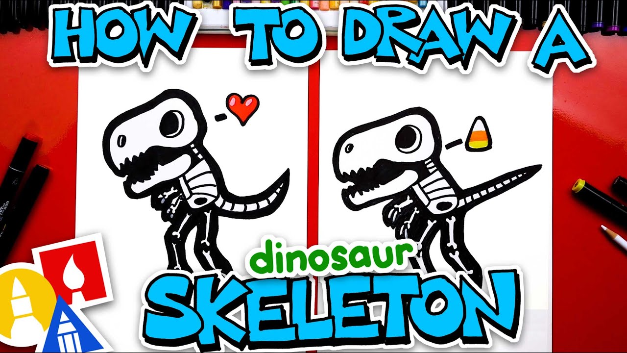 How To Draw A Dinosaur Skeleton