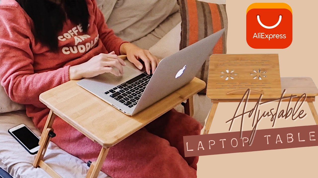 Aliexpress Adjustable Laptop Table Bamboo Desk Unboxing & Review