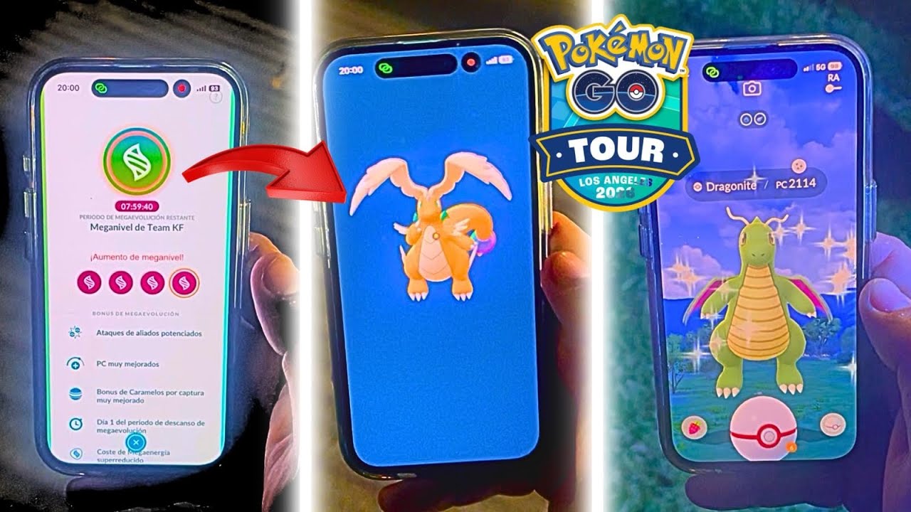 ¡MEGA DRAGONITE al NIVEL MÁXIMO! 🔥 TRUCO SECRETO + LLUVIA de SHINYS | Pokémon GO Tour Kalos LA