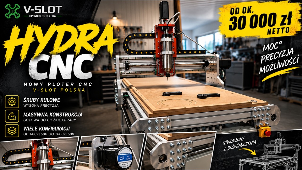 Hydra CNC &ndash; nasz nowy ploter na śrubach kulowych! Pełna prezentacja #cnc #diy #vslot