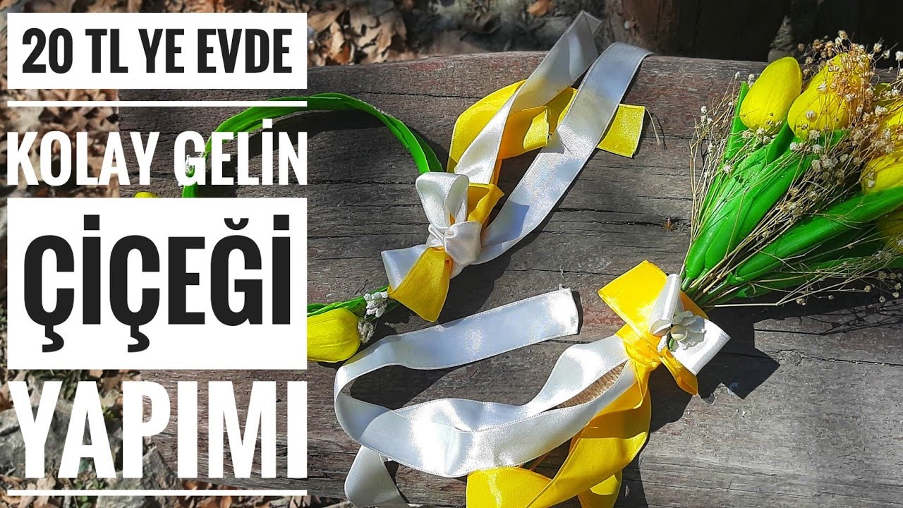 20TL İLE DIY ISLAK LALE CİPSO ÇİÇEK VE KURDELE İLE GELİN ÇİÇEĞİ GELİN TACI DAMAT YAKAÇİÇEĞİ YAPIMI